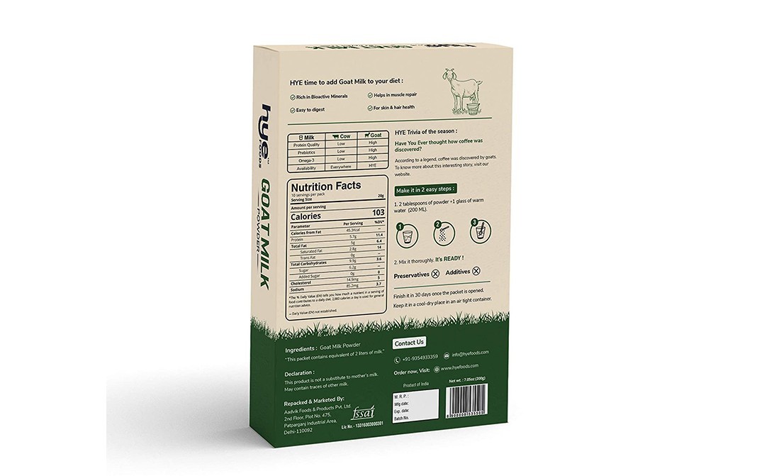 Hye Foods Goat Milk Powder    Box  200 grams